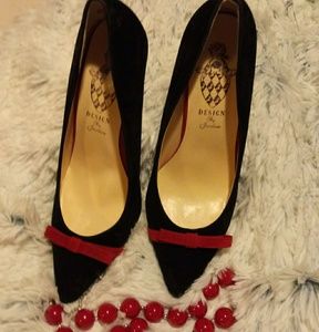Designs by Jacobies Black with Red Velvet Pumps